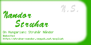 nandor struhar business card